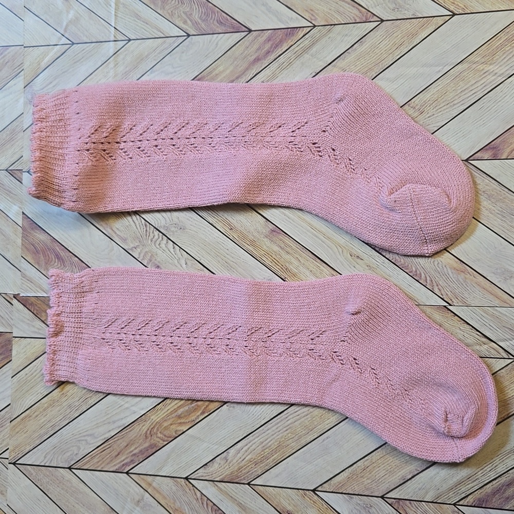 Boho Baby Girl Knee High Blush Pink Trouser Socks Satin Bowknot Ruffle Accessory